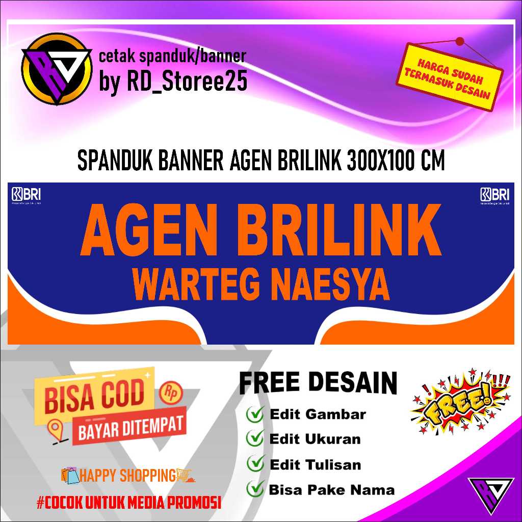 SPANDUK BANNER AGEN BRILINK 300X100 CM