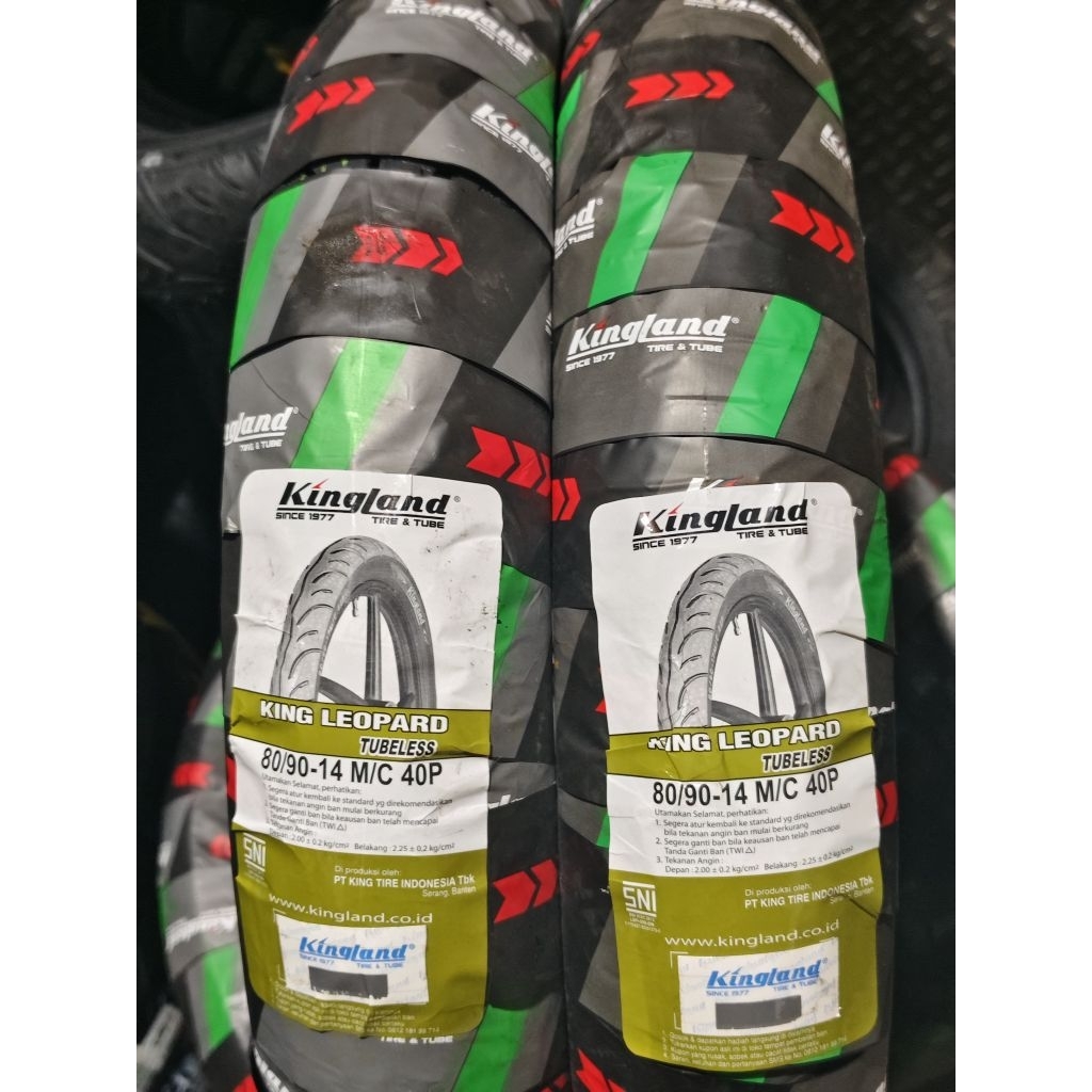 BAN LUAR TUBELES KING LAND KING LEOPARD 80/90-14 BAN DEPAN MOTOR BEAT SCOOPY VARIO