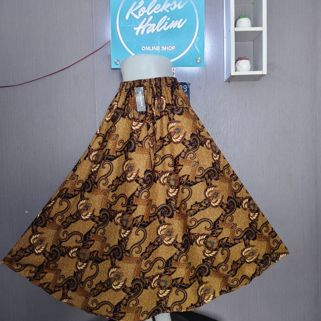 (Bisa cod)ROK PAYUNG LEBAR/ROK PAYUNG KATUN/MOTIF BATIK KEONG