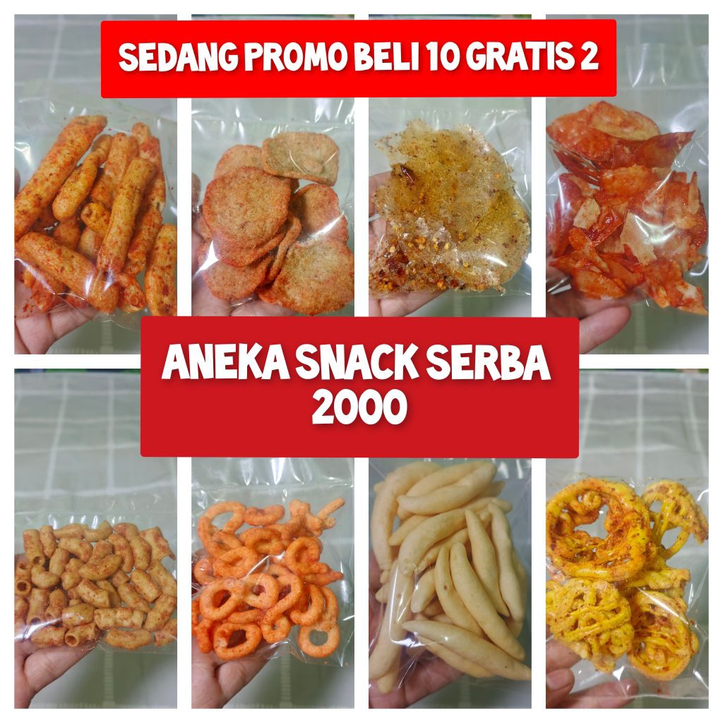 Aneka snack serba 2000 murah meriah/bebas pilih rasa/ cemilan makanan ringan murah 2ribu