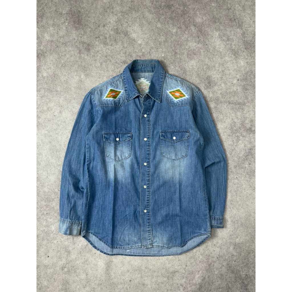 TIMOSI western aztec denim shirt