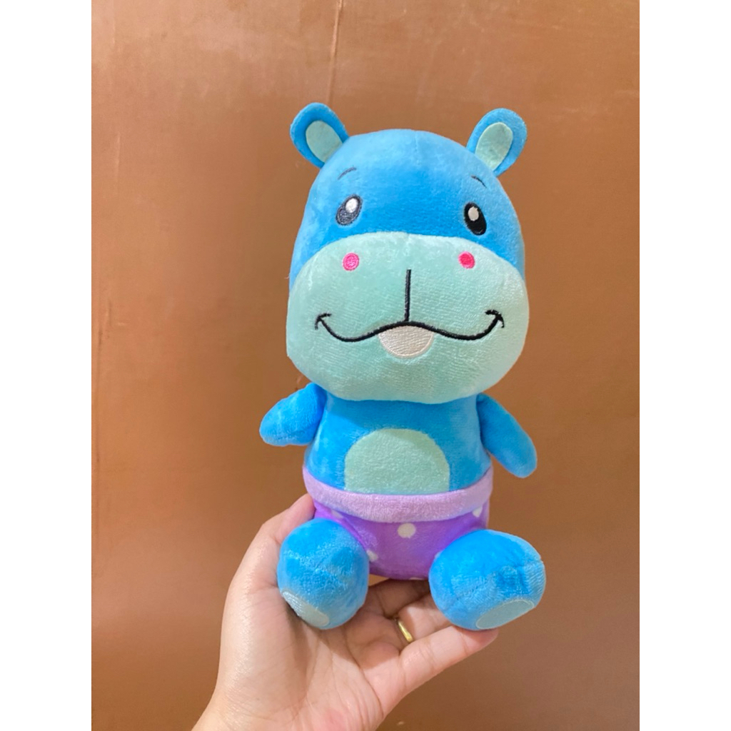Boneka Karakter Hippo Biru Lucu size 25cm / Boneka Kudanil / Boneka Hippo / Boneka Karakter Hippo Bi