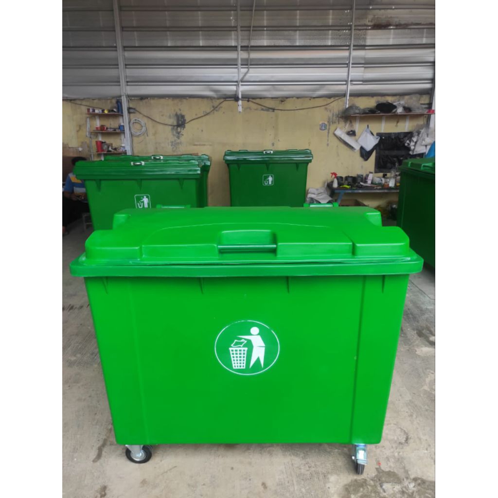 TEMPAT SAMPAH BESAR/BAK SAMPAH BESAR UK 660 L FIBER/RODA