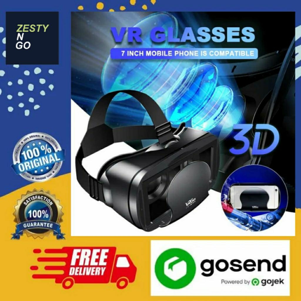 VRG VR Box 3D Virtual Reality Glasses Adjustable 7 Inch Smartphone - PRO
