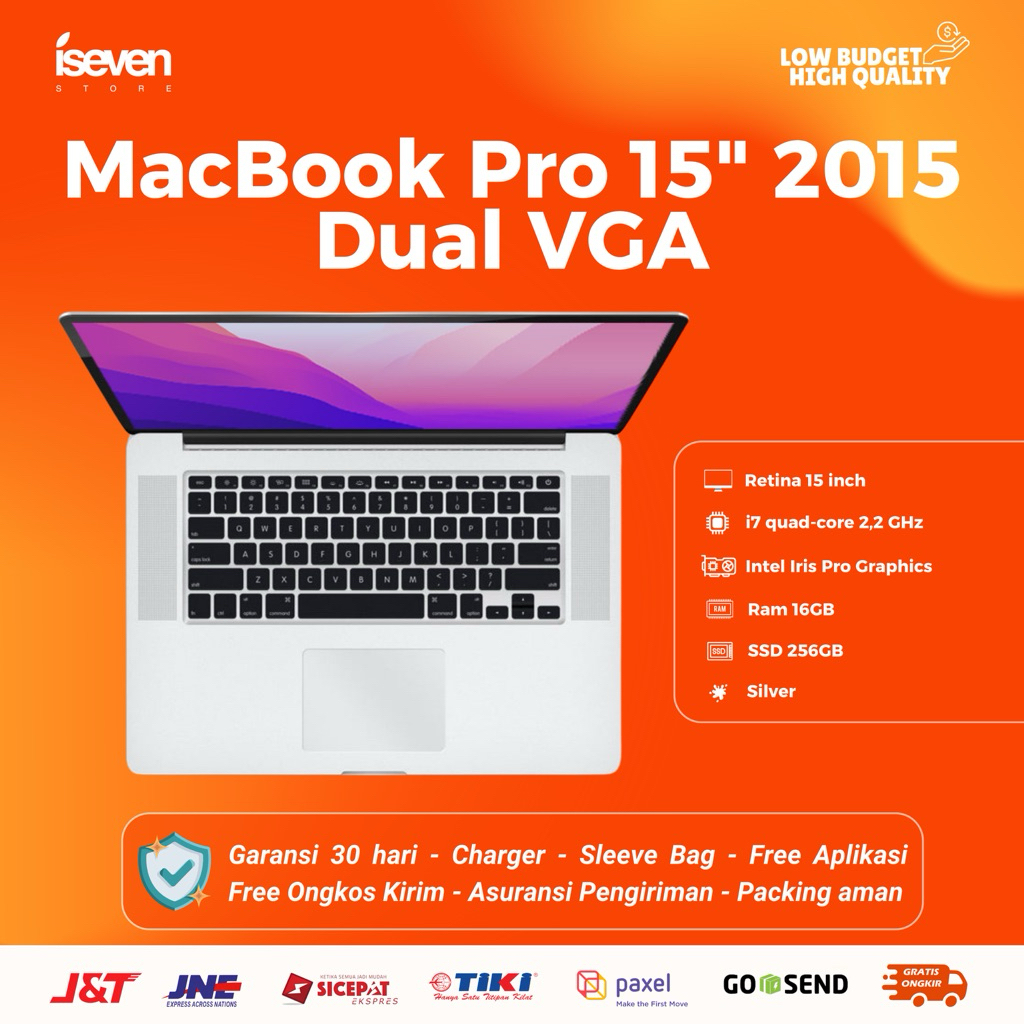 MacBook Pro Retina 2015 15 Inch Core i7 Ram 16Gb Ssd 512Gb Dual Vga