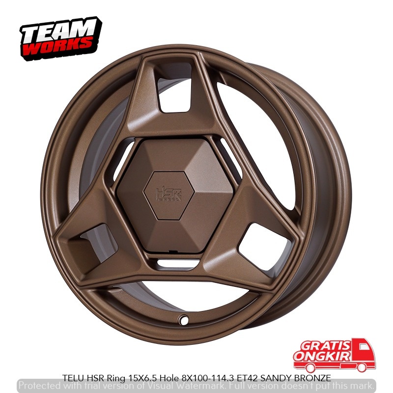 VELG MOBIL RACING HSR TELU RING 15 LEBAR 65 ET42 BUAT MOBIL AVANZA XENIA CALYA PELK RING 15 BRONZE