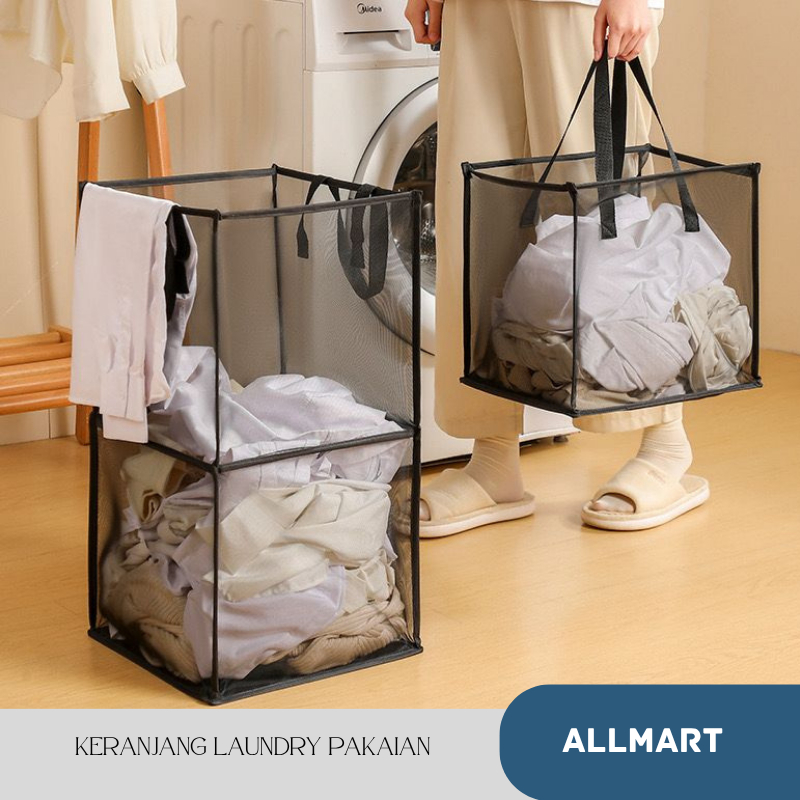 AM KERANJANG LAUNDRY BAJU CUCIAN PAKAIAN KOTOR TAS LAUNDRY BASKET / TEMPAT LAUNDRY LIPAT TEBAL KERAN