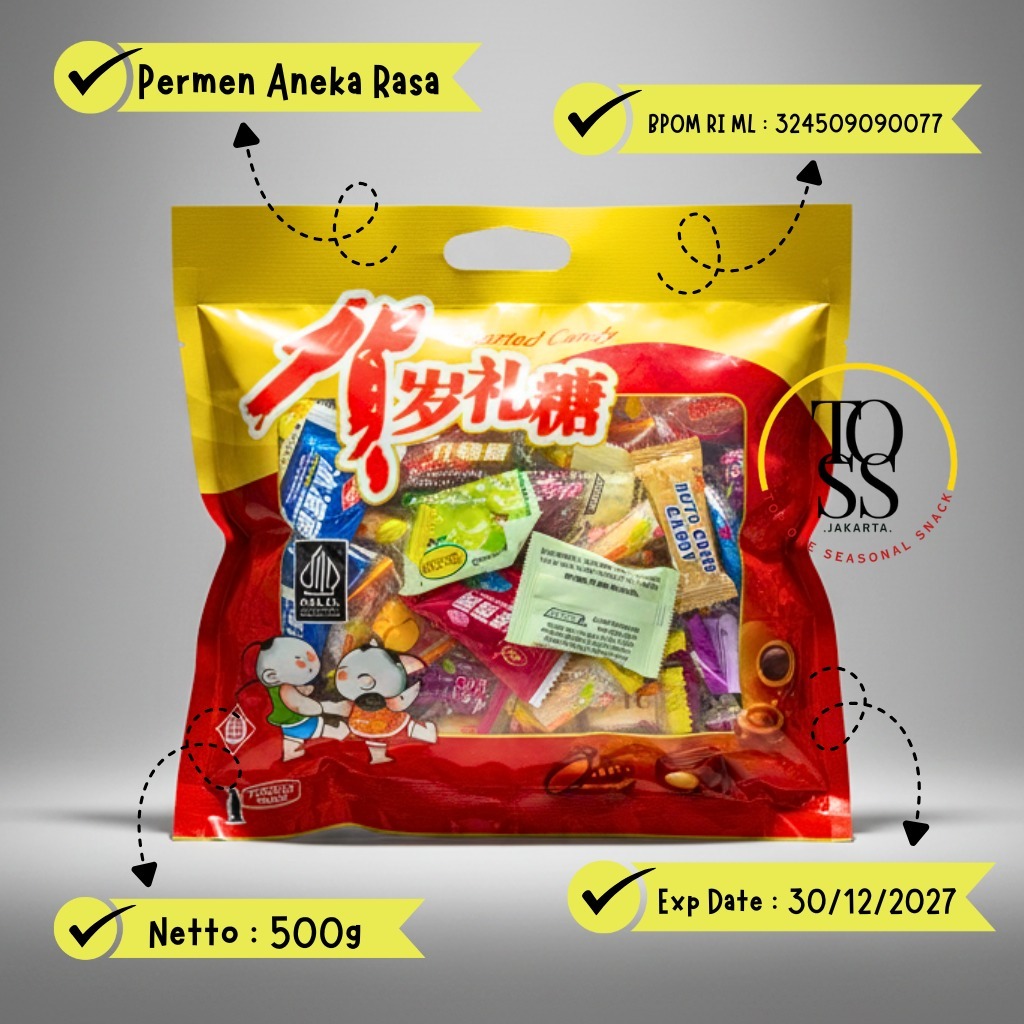 Permen Mix Candy Bag Jumbo 500 Gr | Wajib Ada untuk Suguhan IMLEK