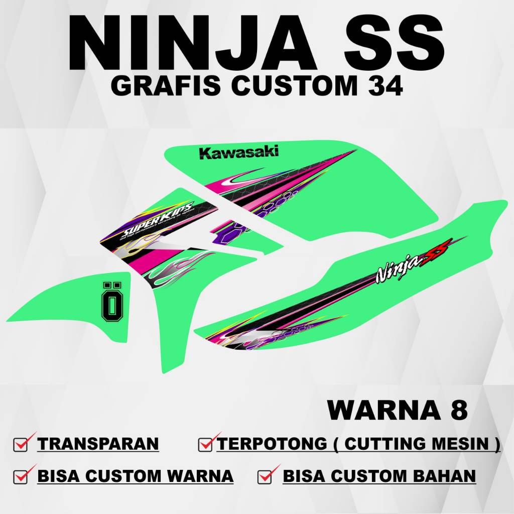 Stiker Ninja SS / Striping Ninja SS / Stiker Sticker Decal Transparan Ninja SS Grafis Custom 34