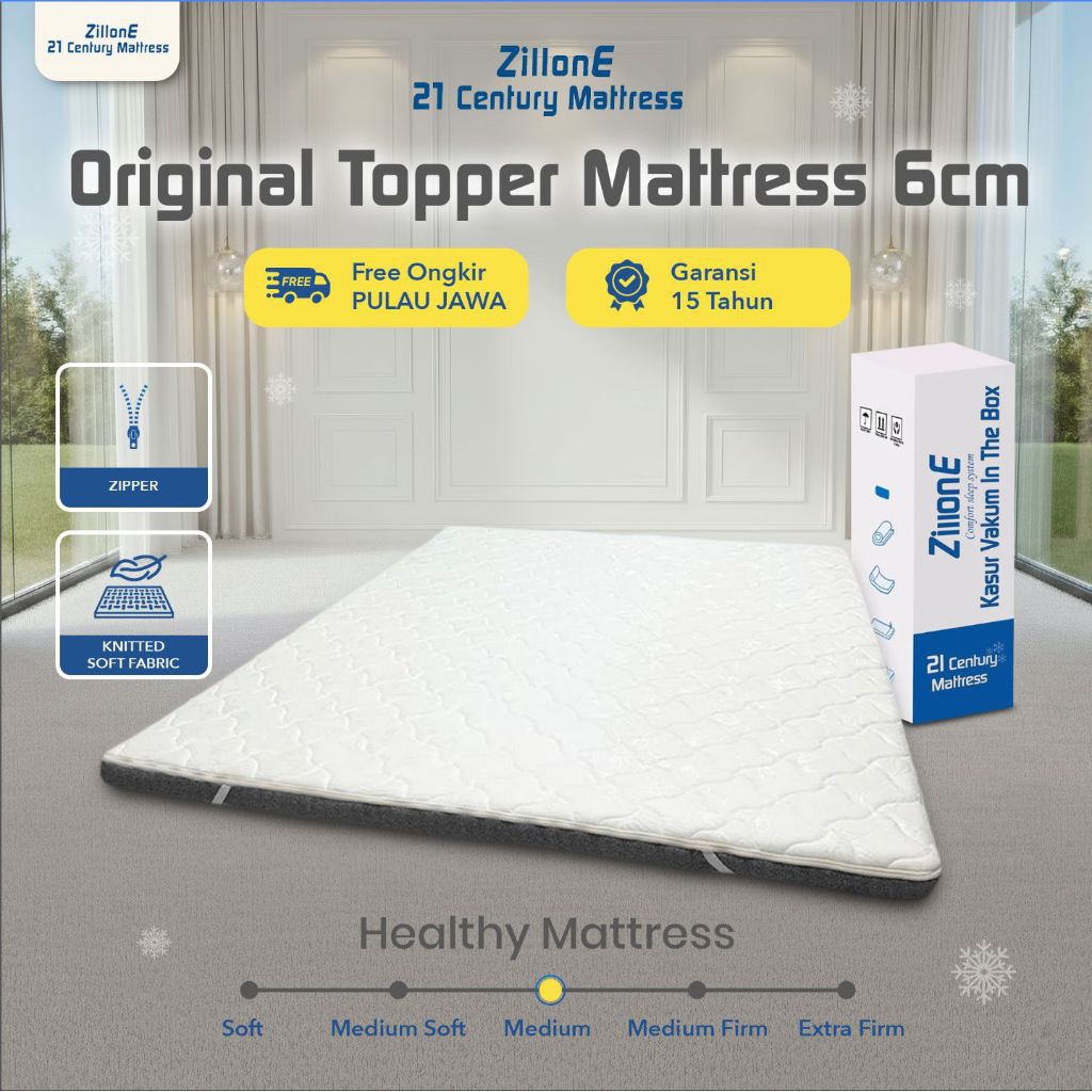 Zillone Topper Original Orthopedic Mattress 6cm – Topper Kasur Superior | Topper Kesehatan | 90x200–