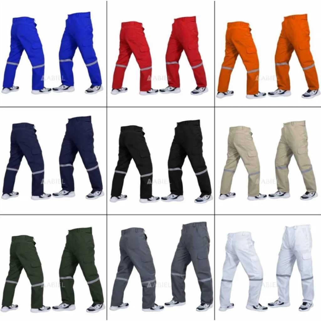 Celana Safety Pria Celana Panjang Kerja Proyek Celana PDL Panjang