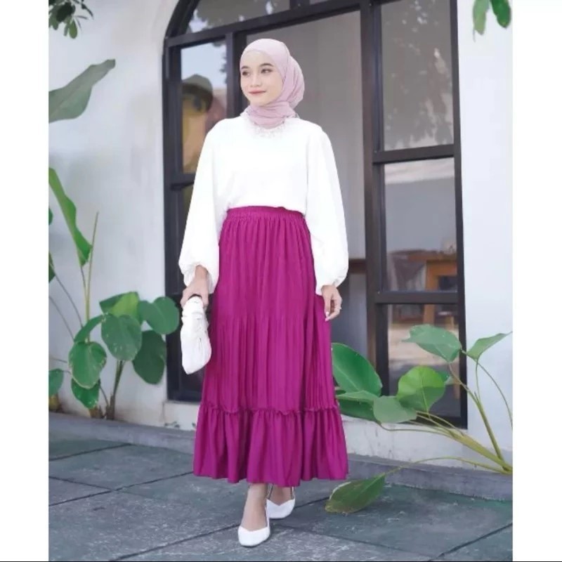 Rok Plisket Bludru / Rok Bludru Premium / Rok Velvet Bludru / Rok Plisket Velvet / Pleated Skirt/Inn