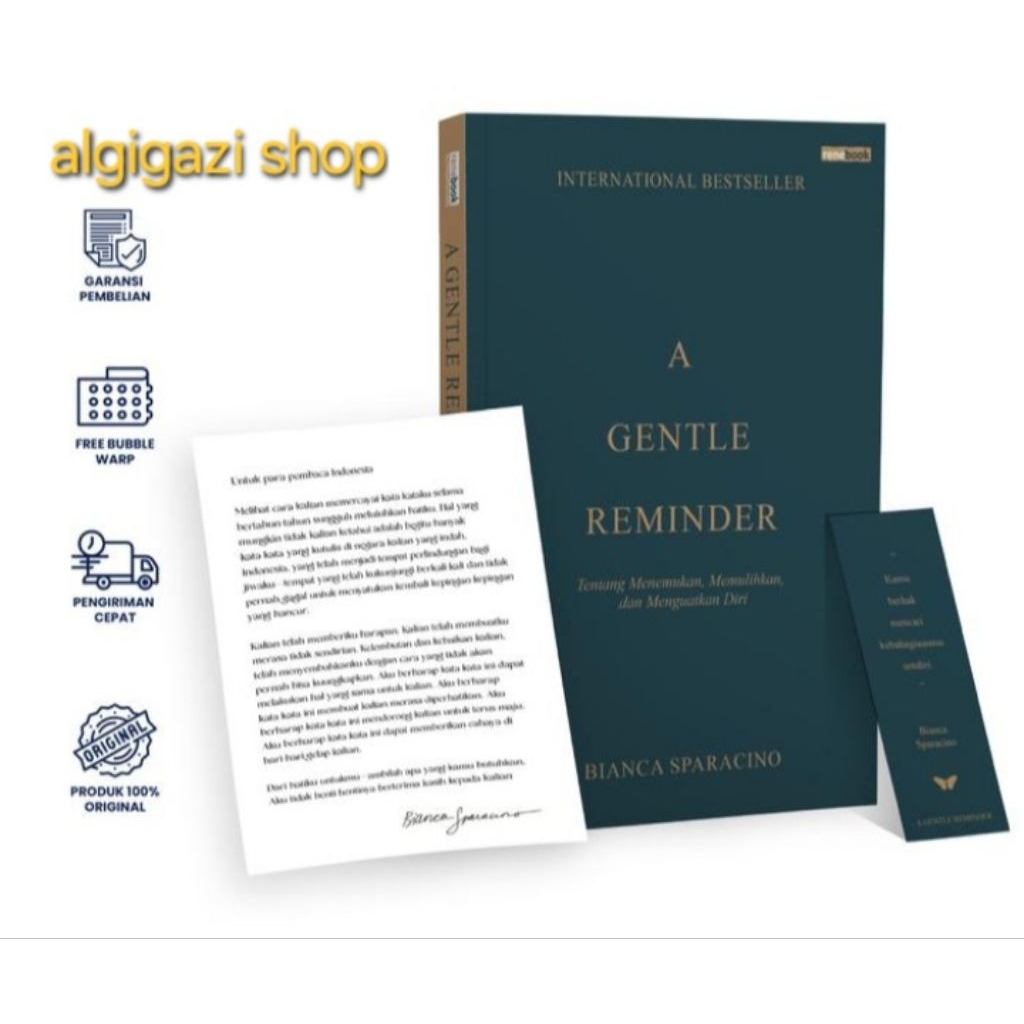 BUKU ORIGINAL TERJEMAH BAHASA INDONESIA A GENTLE REMINDER BIANCA SPARACINO PENERBIT RENEBOOK