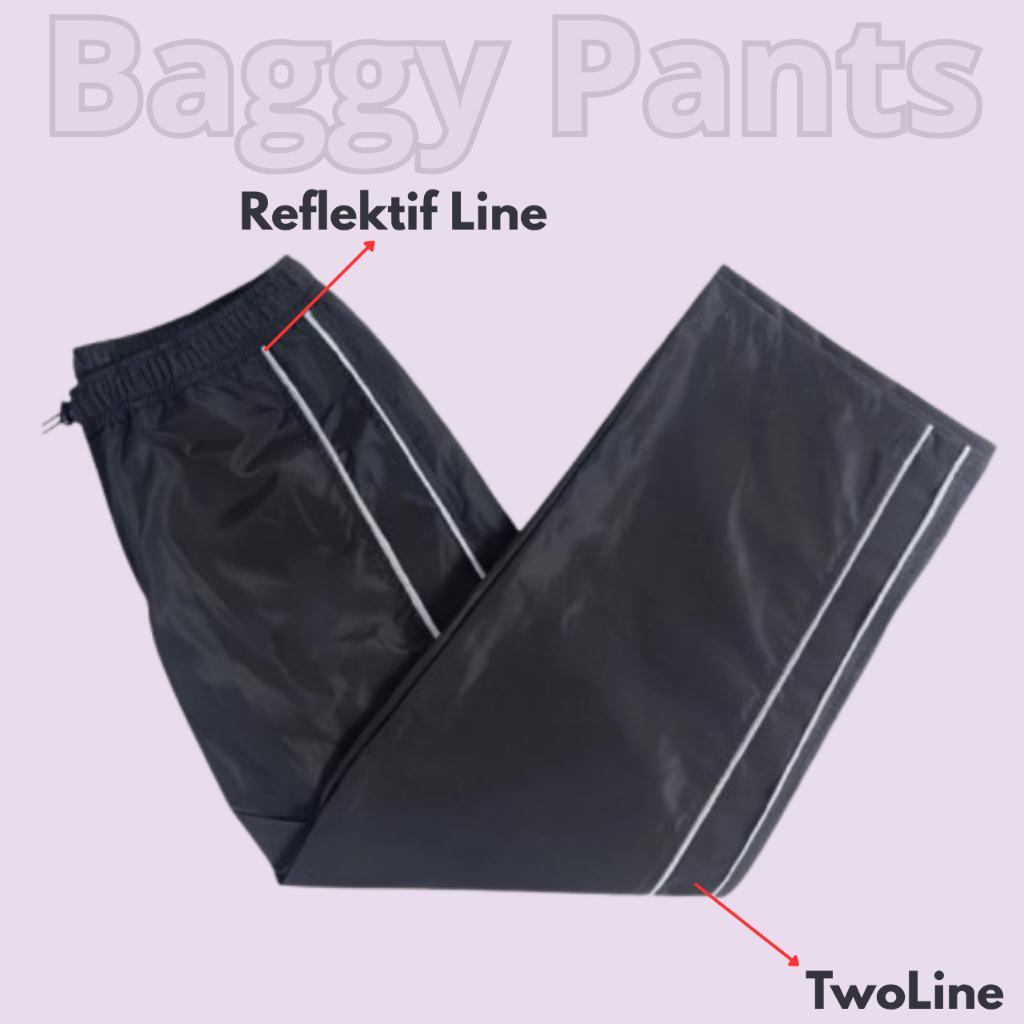 Celana Panjang Y2k Two Line Reflektif List 2