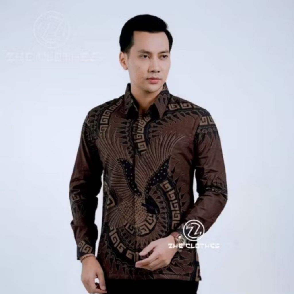 Kemeja Batik Pria Lengan Panjang keren Ukuran S M L XL XXL
