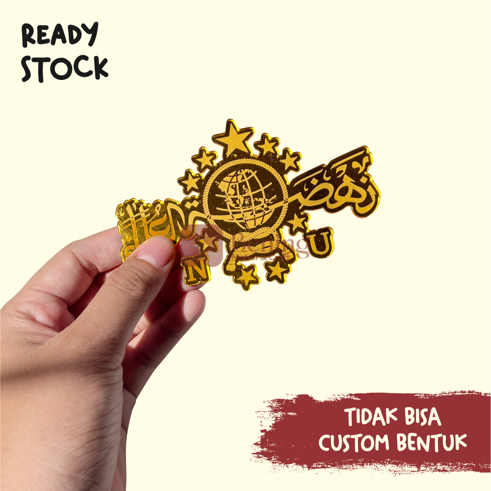 emblem lambang NU untuk hiasan mahar bahan akrilik gold dan mdf