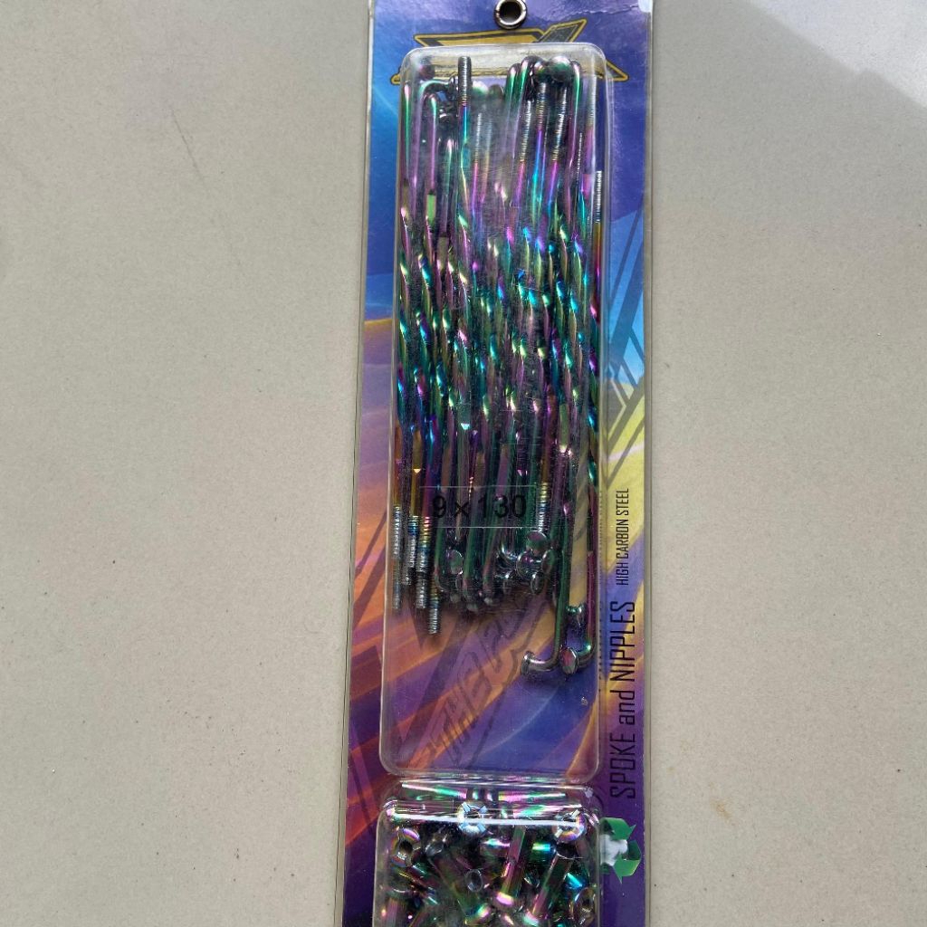 Ruji jari jari sepeda motor ulir pelangi