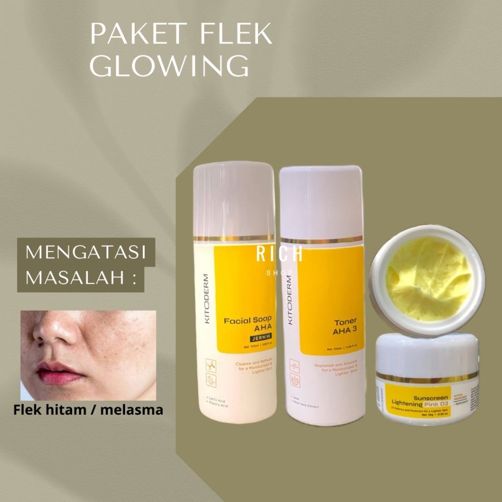 Kitoderm Paket Flek Bright / Paket Melasma / Kulit Flek Hitam