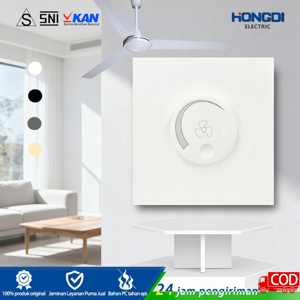 HONGDI-Saklar Pengatur Kecepatan Kipas Angin Hongdi - Universal untuk Semua Jenis Kipas, Desain Mode