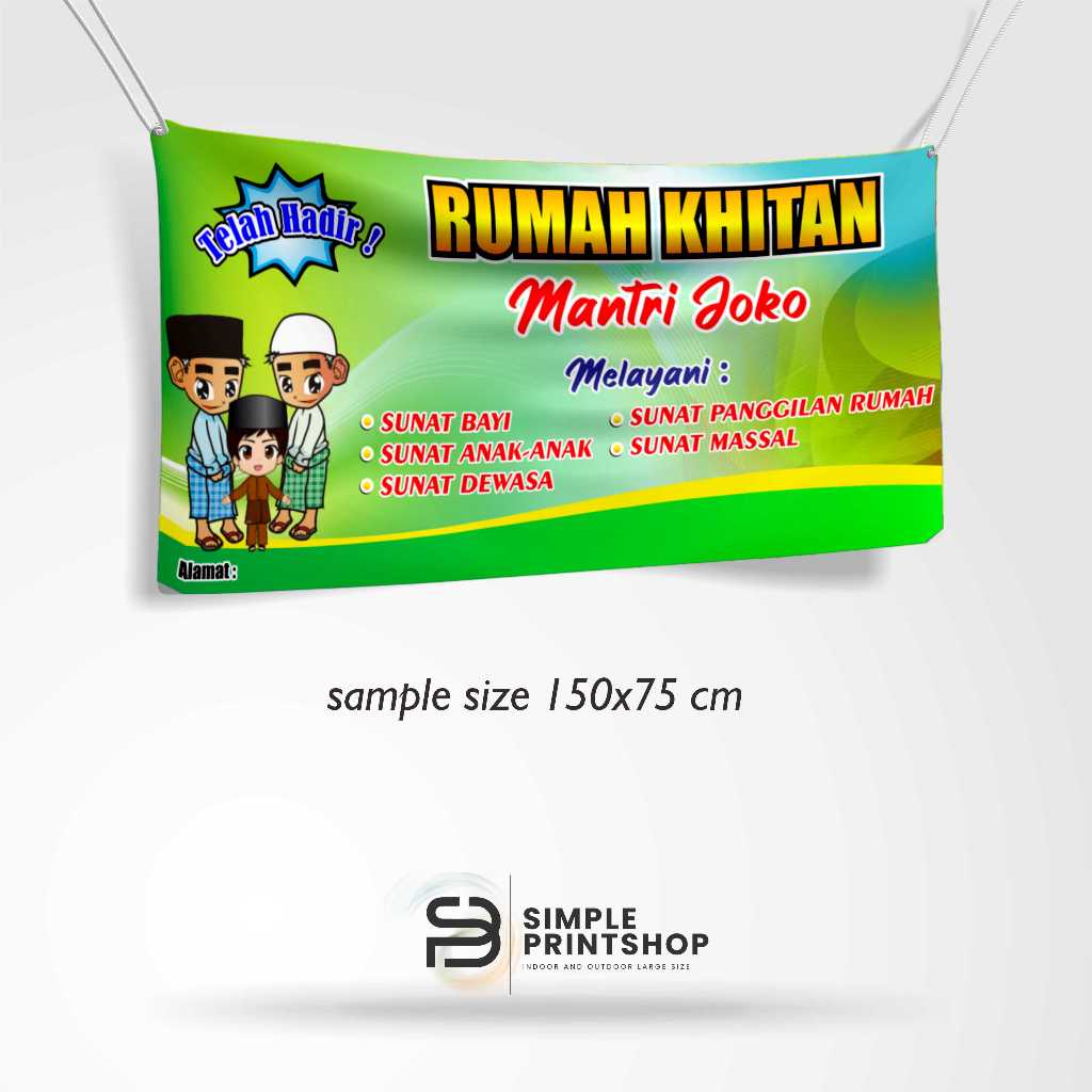 Spanduk Banner Rumah Khitan Free Custom Design