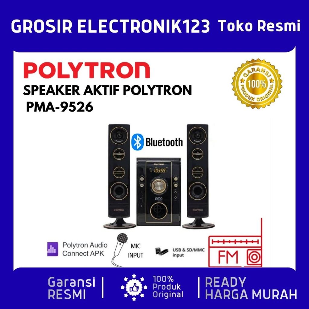 SPEAKER AKTIF POLYTRON PMA 9526 PMA9526 PMA-9506 RADIO + KAROKE