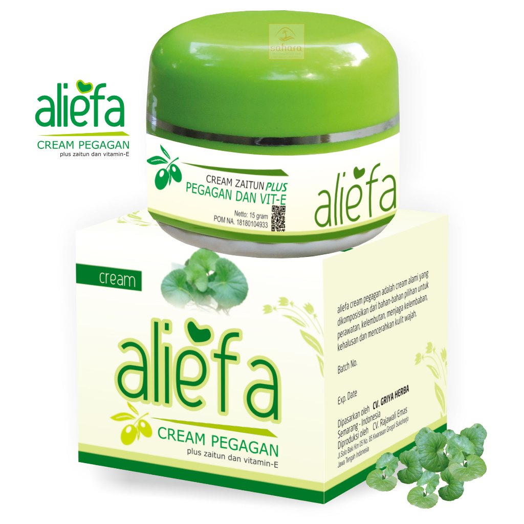 ALIEFA Cream Wajah Zaitun Plus Pegagan dan Vitamin E Krim Pelembab Muka Berat 15 Gram Original BPOM