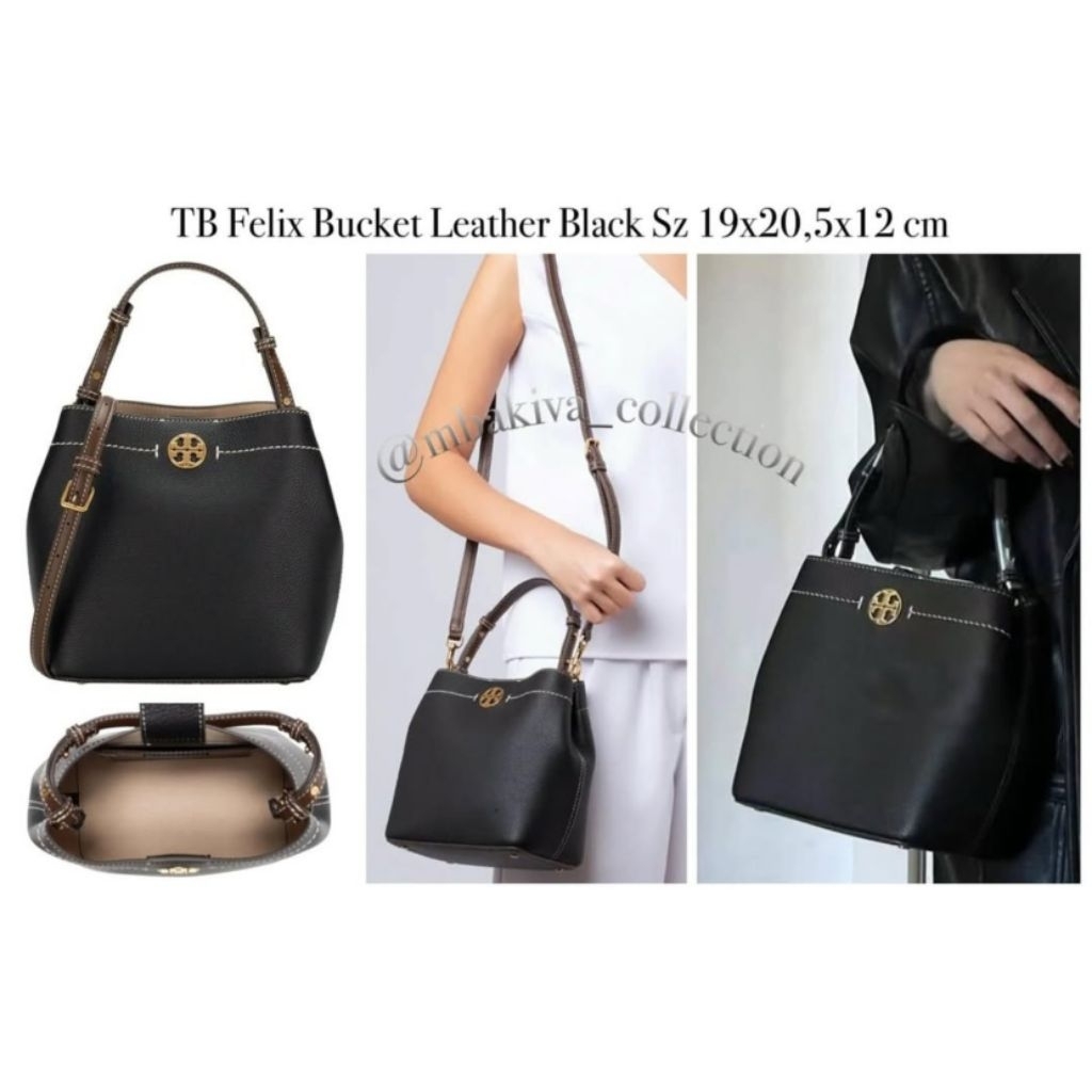TB Felix Bucket Leather Black