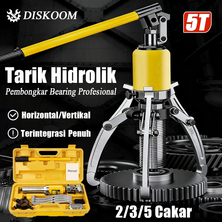 DISKOOM Wheel Bear Puller Hydraulic Gear Puller Integral Hydraulic Pulley 5T Bearing Hydraulic