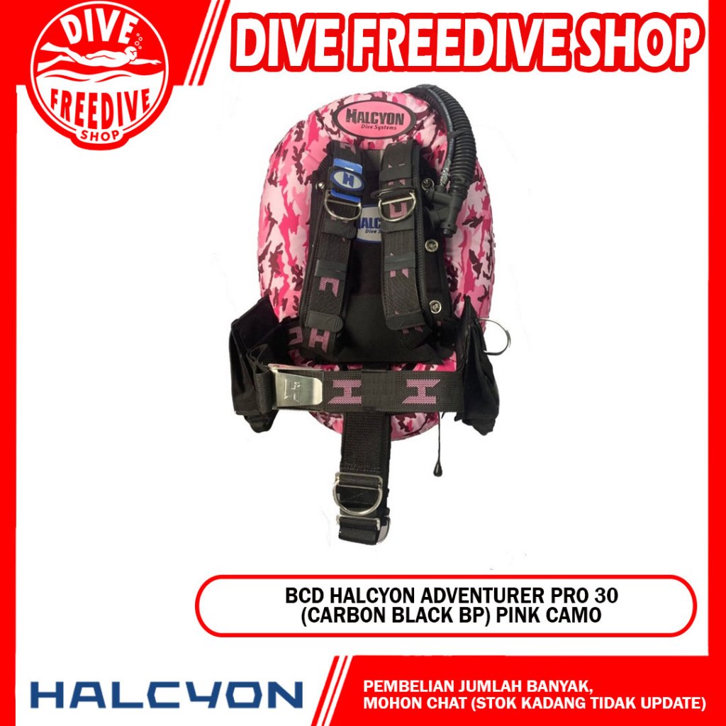 10.119.030 BCD Halcyon Adventurer Pro Carbon Backplate 30 Pink Camo BC Jacket Donut Wing Technical S