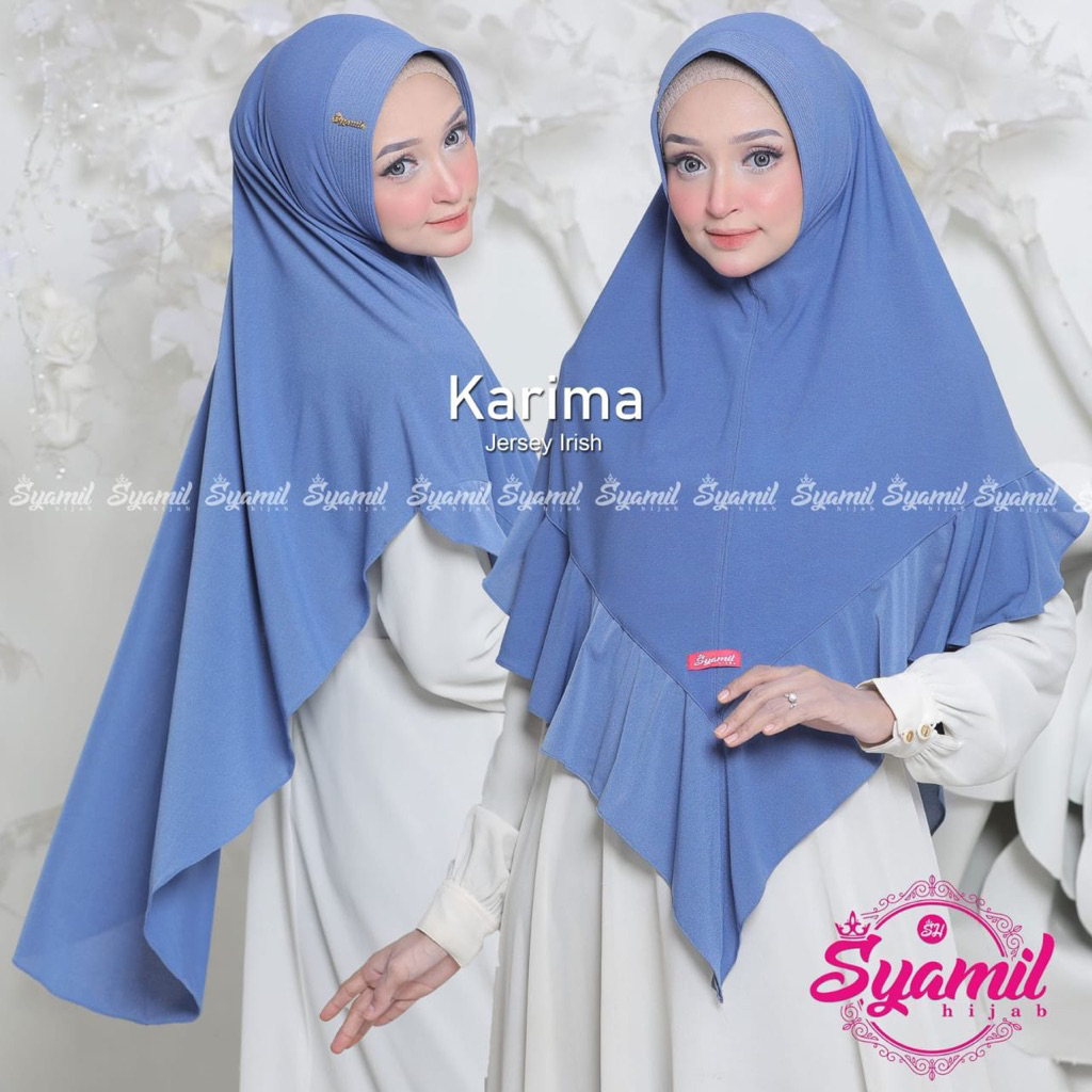 SYAMIL HIJAB, hijab instan jumbo KARIMA, Jersey Iris