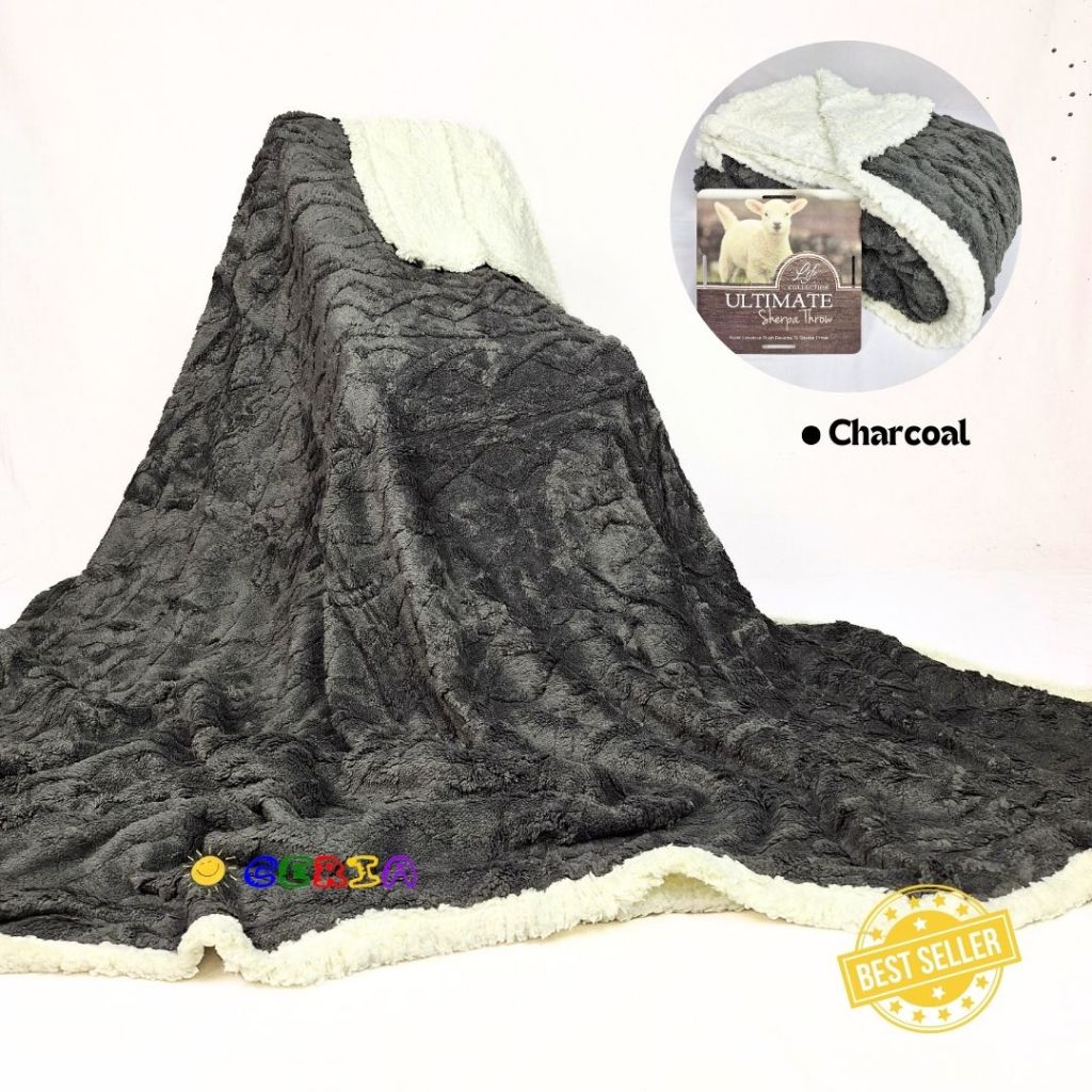 Selimut Bulu Domba Lembut Tebal 2 Lapis Ultimate 180x200cm TERACOTTA