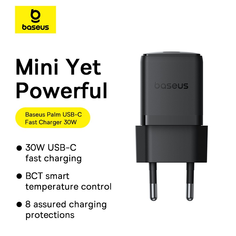 Baseus 30W Mini Fast Charger USB-A & Type-C Charger for ip 16 15 14 PD3.0 QC3.0 Fast Charging Over T