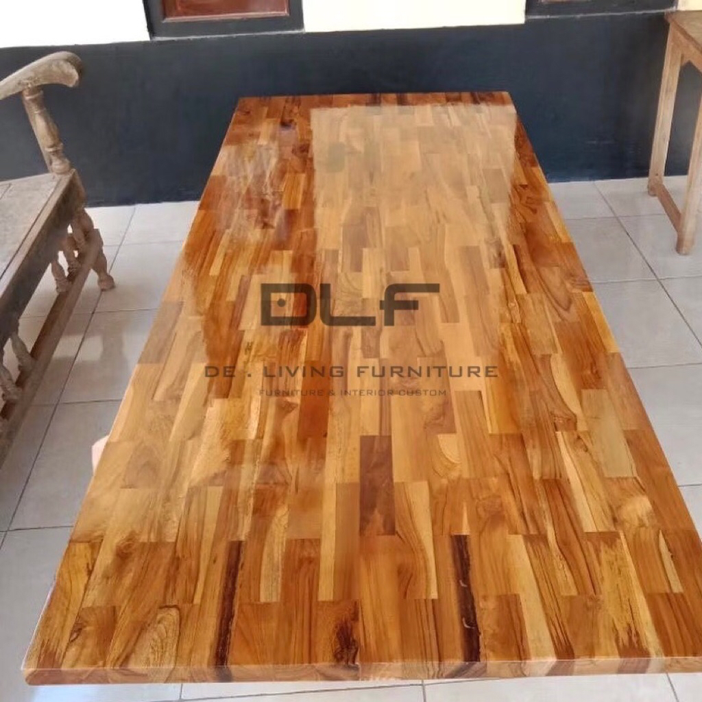 Top table laminasi kayu jatiUkuran 140x60x2cm