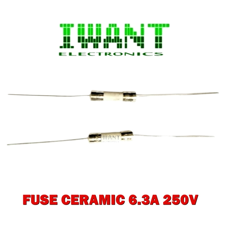 FUSE 6.3A CERAMIC 6.3A 250V (5x20 MM) CERAMIC FUSE 6.3 AMPERE 250 VAC