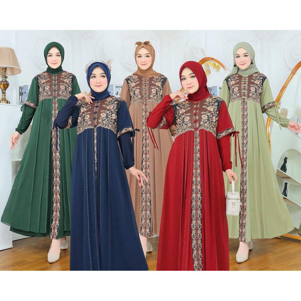 ABAYA LAYLA GAMIS ABAYA TURKI KASHFIA BAHAN JERSEY BABI DOL MEWAH KEKINIAN DAN ELEGAN