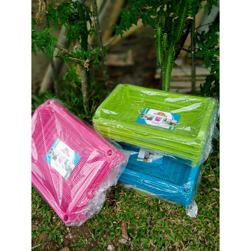 Rak Sunrise Dapur Susun 3 Plastik Besar Ori Premium Tebal Multifungsi / Keranjang Bumbu Serbaguna / 