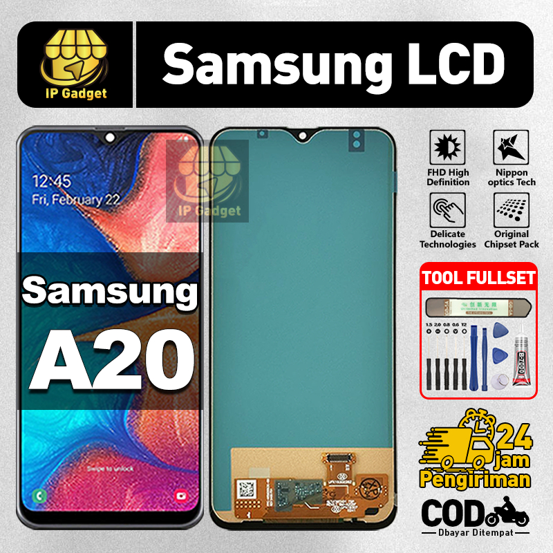ORI FOR LCD SAMSUNG A20 Fullset Original LCD HP SAMSUNG A20 Asli Touchscreen Layar Sentuh HP COD