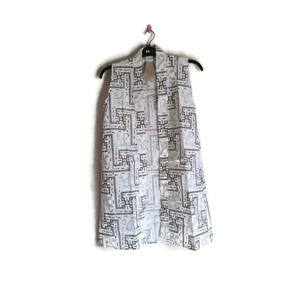 Outer Batik Wanita Tanpa Lengan Panjang Vest Rompi Kutung Modern Etnik Casual Formal
