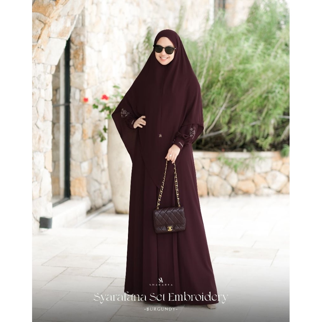 SYARAFANA SET EMBROIDERY ( SET KHIMAR SYARI ) BY SHARAREA_ORIGINAL_READY SIAP KIRIM