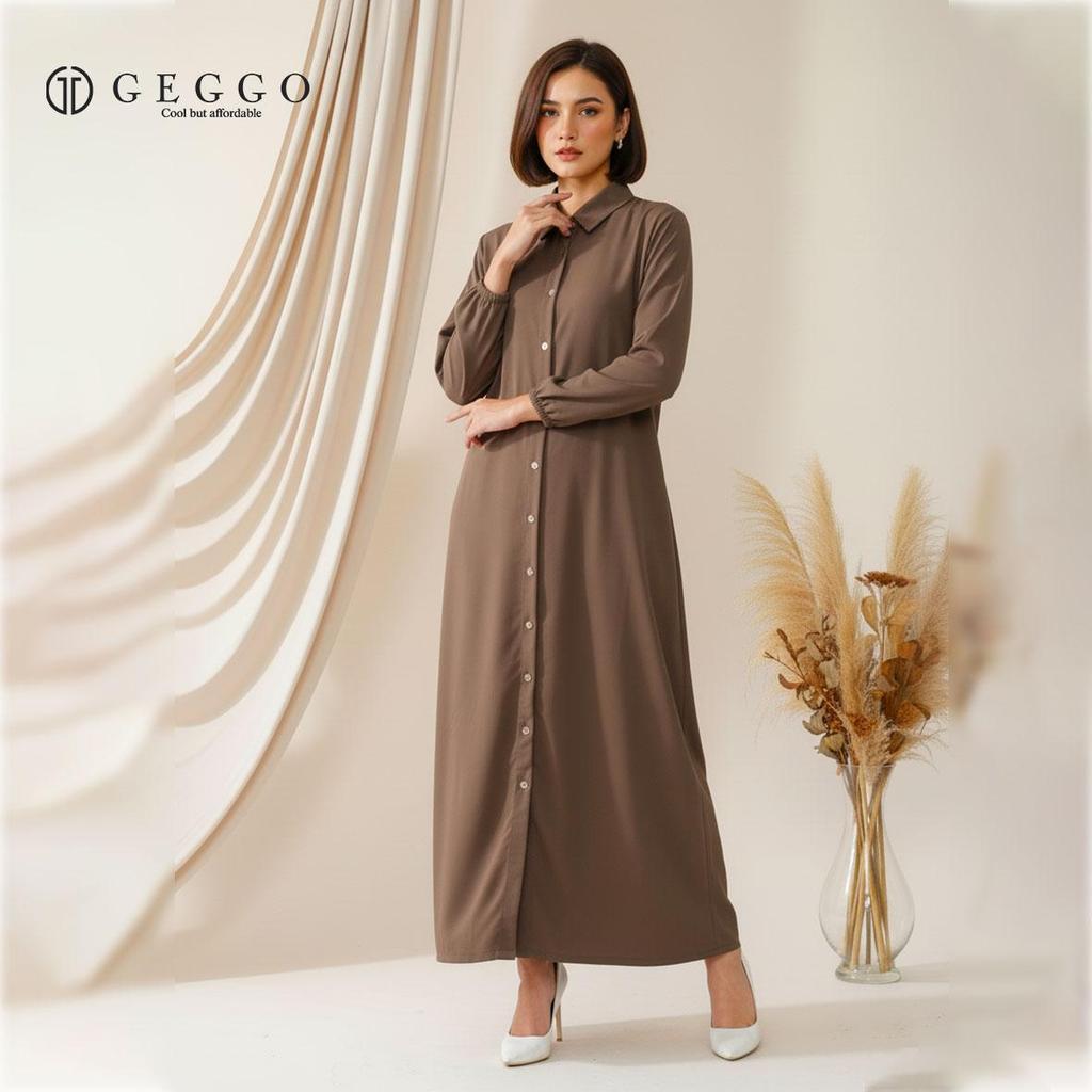 Abaya Long Outer Wanita Panjang Full Kancing LOLIN By Geggo Woman