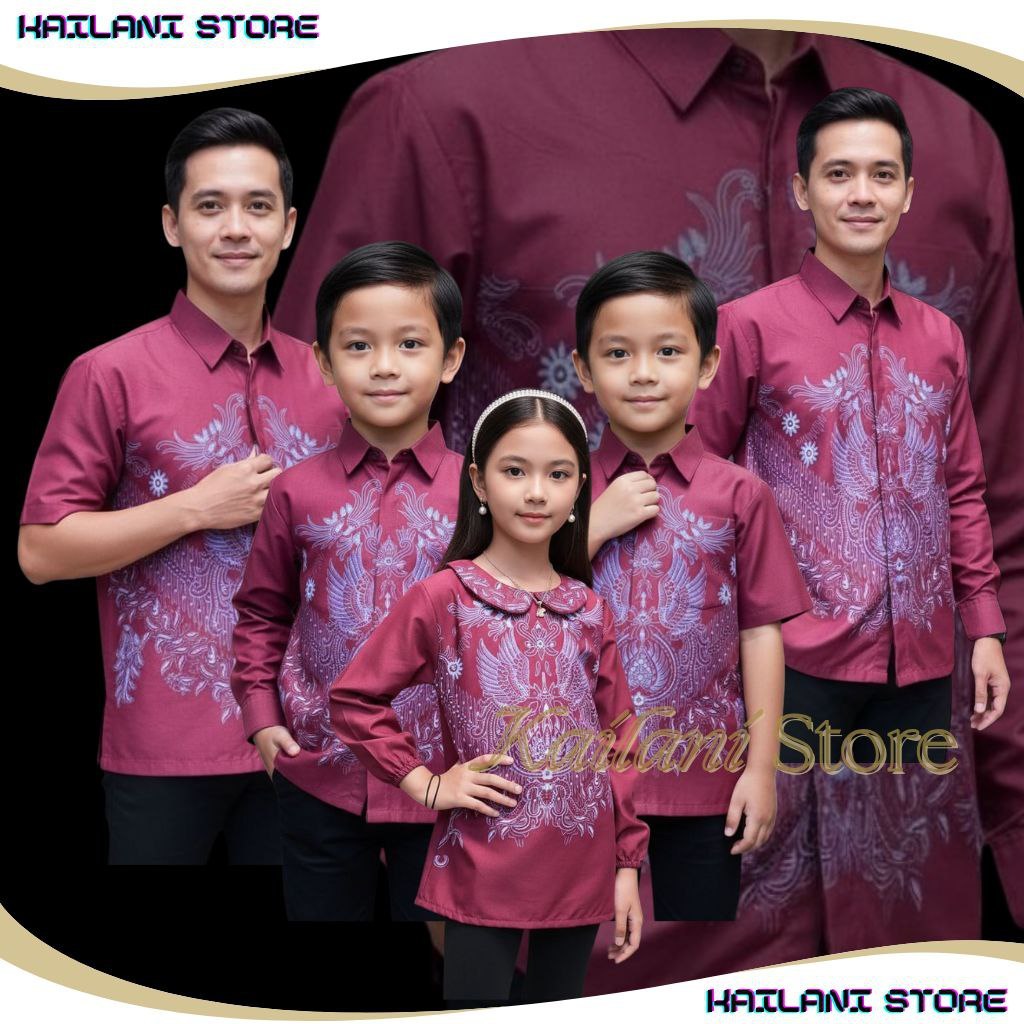 Baju Batik Anak Cowok Lengan Panjang Couple Batik Ayah Anak Cowok Dan Cewek