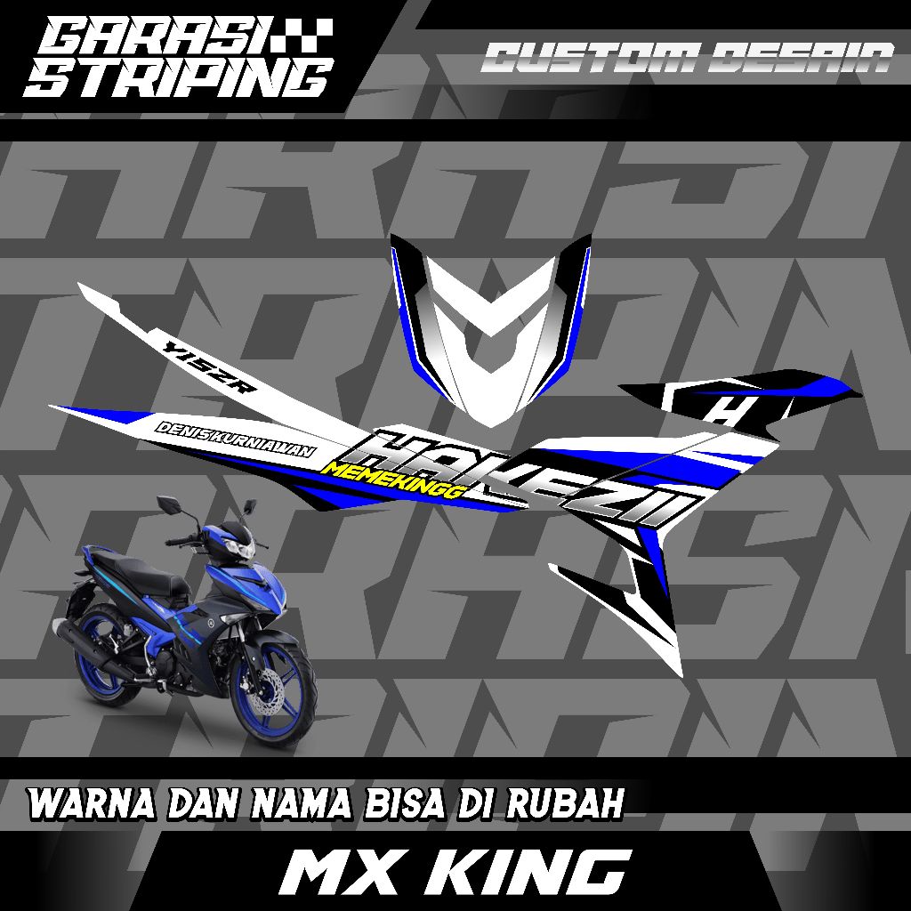 STRIPING CUSTOM VARIASI TRANSPARAN MX KING STICKER VARIASI MOTIF TERBARU KEREN BIRU PUTIH UNGU