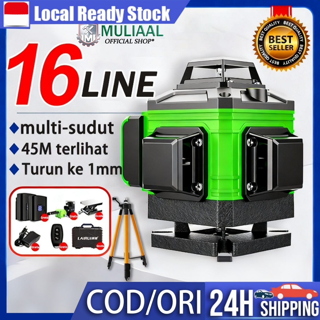 ✨COD/ORI✨Waterpass Laser 8/12/16 Line Laser 4D With Remote 4 in 1 Laser Level Alat laser Water pass 