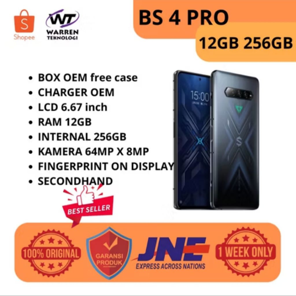 BLACKSHARK 4 PRO RAM 12GB/256GB SECOND ORI