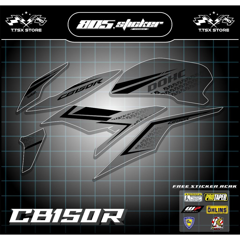 STRIPING STIKER TRANSPARAN CB150R STREETFIRE/STIKER CB150R V3/STRIPING CB150R NEW GRAFIS TERBARU KER