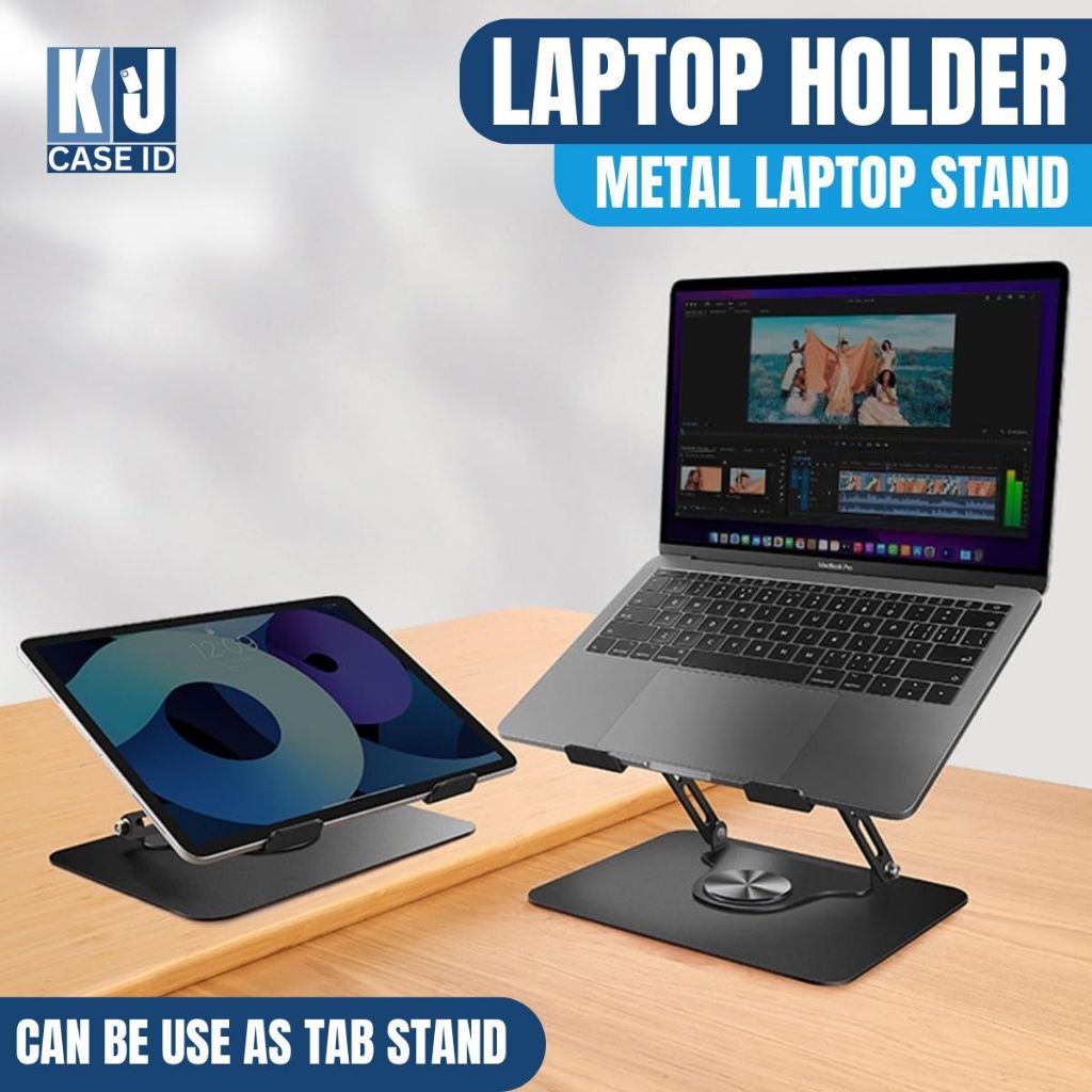 Stand Laptop Alumunium 360 Rotating Sandaran Dekstop Universal For MacBook Asus acer 11-17.3 inch