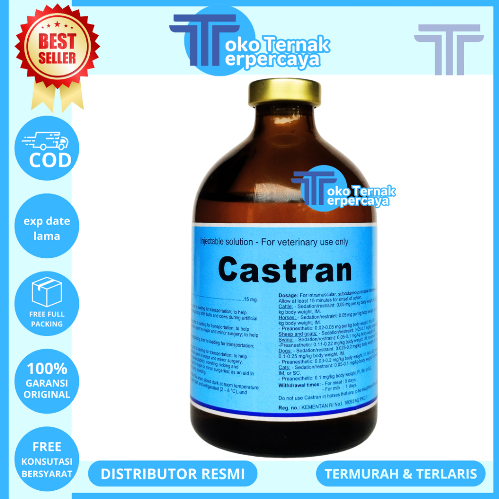 CASTRAN 100ML INTERCHEMIE - Anastesi untuk Hewan dan Sedasi Premedikasi Penenang Hewan