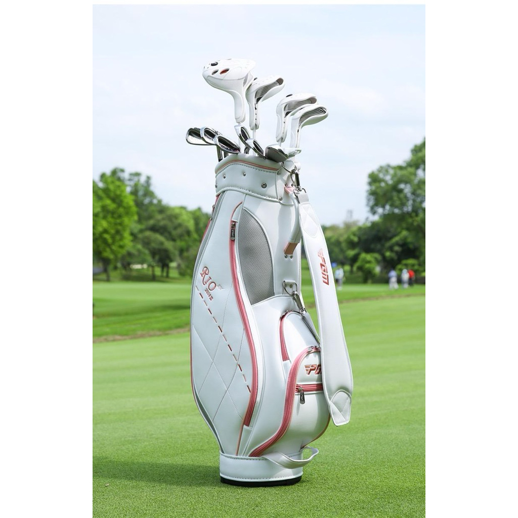 STIK GOLF FULL SET LADIES PGM 11 CARBON STIK + TAS WHITE PINK