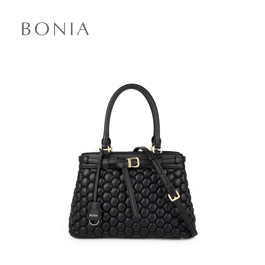 Bonia - Madeline Monogram Bucket Bag Black