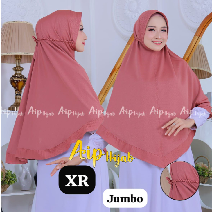 HLSM - Hijab Instan Bergo AIP Tali / Hijab Jumbo Premium Tali / Jilbab Jumbo PAD Dengan Tali